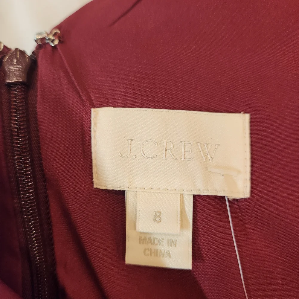 NEW J.Crew Women's Burgundy Lace Overlay Backless‎ Sheath Dress Size 8 Cocktail
